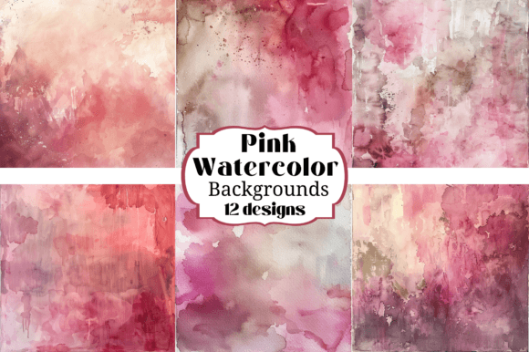 12 Pink Watercolor Backgrounds for Your Digital Craft Projects