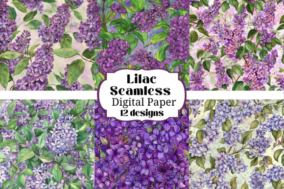 12 Purple Lilac Seamless Backgrounds for Modern Crafters