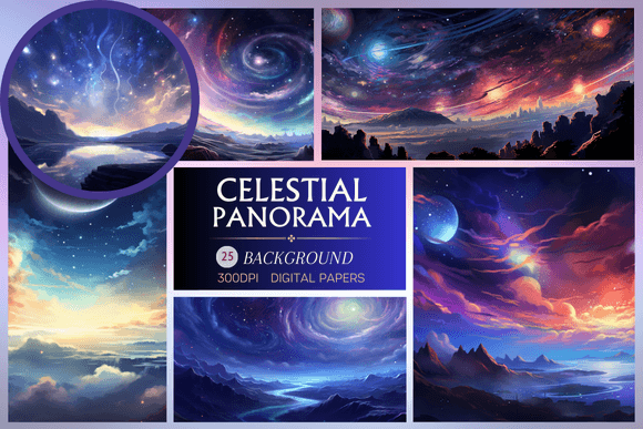 Celestial Panorama Backgrounds: Elevating Digital Design with Cosmic Depth