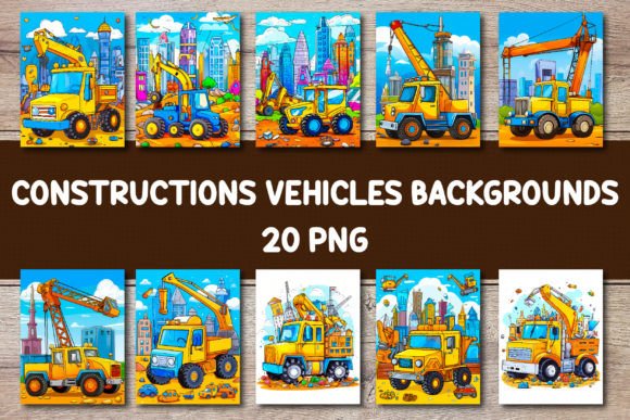 Construction Vehicles Backgrounds: A Designer's Toolkit