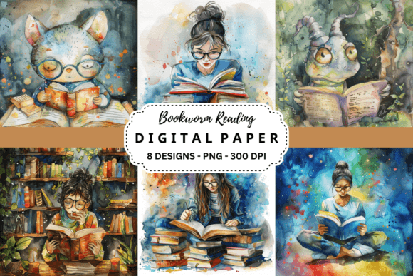 Curated Visuals: Elevating Projects with Bookworm Reading Backgrounds