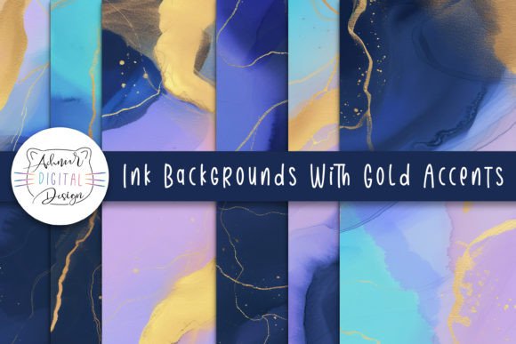 Elevate Your Design with Ink Backgrounds and Gold Accents