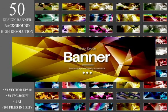 Elevate Your Visuals with 50 Polygonal Banner Backgrounds