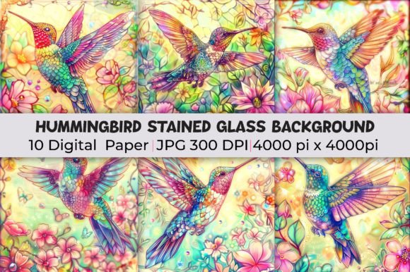 Elevate Your Visuals with Hummingbird Stained Glass Backgrounds