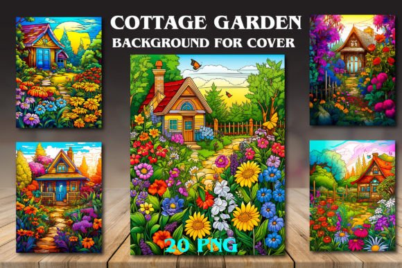 Enchanting Cottage Garden Backgrounds for Book Covers