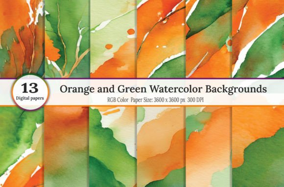 Orange and Green Watercolor Backgrounds: A Designer's Guide
