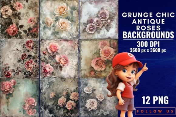 The Allure of Grunge Chic Antique Roses Backgrounds
