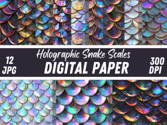 Unleashing Iridescent Magic with Holographic Snake Scales Backgrounds